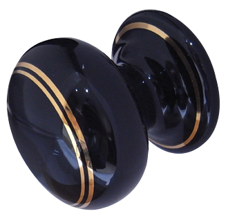 Plain Goldine Black Porcelain Mortice Knob
